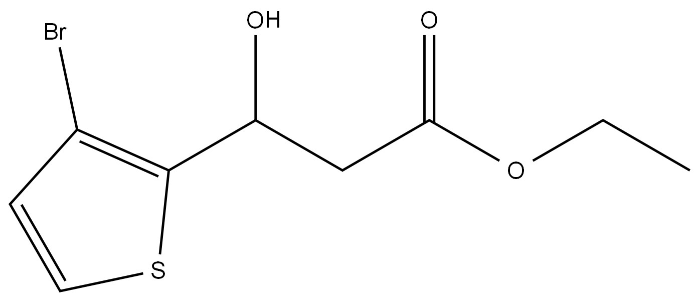 ethyl 3-(3-bromothiophen-2-yl)-3-hydroxypropanoate 结构式