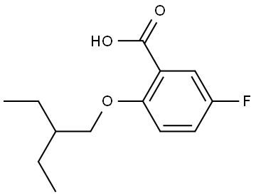 2-(2-乙基丁氧基)-5-氟苯甲酸 结构式