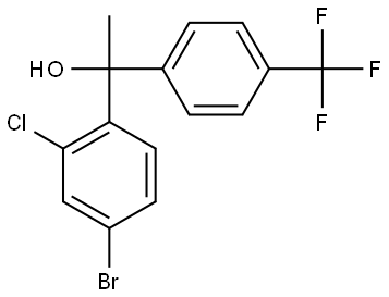 4-Bromo-2-chloro-α-methyl-α-[4-(trifluoromethyl)phenyl]benzenemethanol 结构式