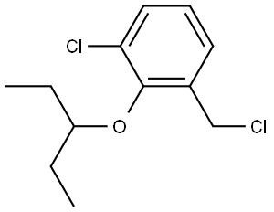 1-Chloro-3-(chloromethyl)-2-(1-ethylpropoxy)benzene 结构式