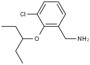 3-Chloro-2-(1-ethylpropoxy)benzenemethanamine 结构式