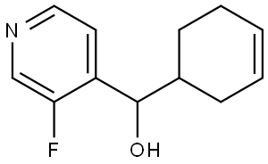 α-3-Cyclohexen-1-yl-3-fluoro-4-pyridinemethanol 结构式