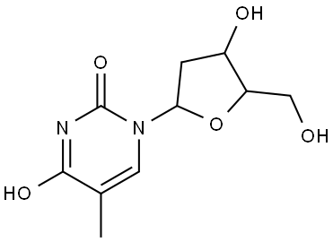 1-[(2R,4S,5R)-4-HYDROXY-5-(HYDROXYMETHYL)OXOLAN-2-YL]-5-METHYLPYRIMIDINE-2,4-DIONE 结构式