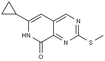 6-cyclopropyl-2-(methylsulfanyl)-7H,8H-pyrido[3,4-d]pyrimidin-8-one 结构式