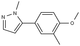 5-(4-Methoxy-3-methylphenyl)-1-methyl-1H-pyrazole 结构式