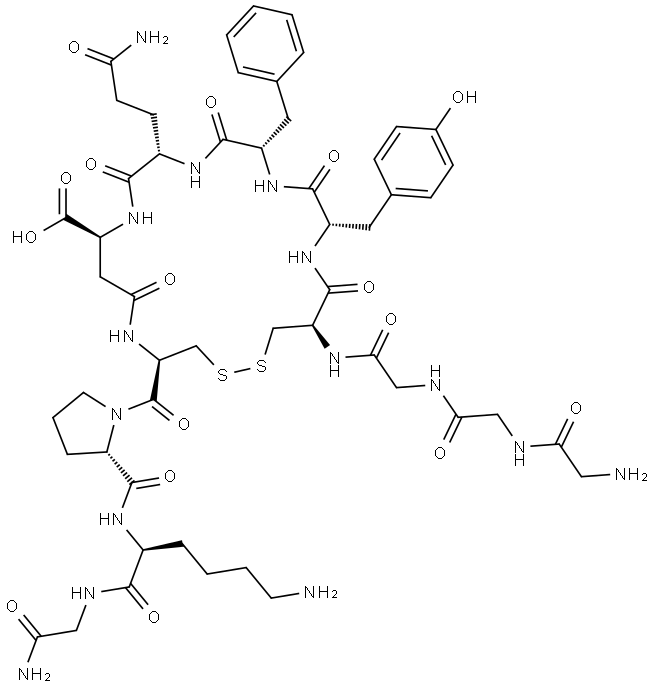 特利加压素杂质7三氟乙酸盐 (特利加压素EP杂质G三氟乙酸盐) 结构式