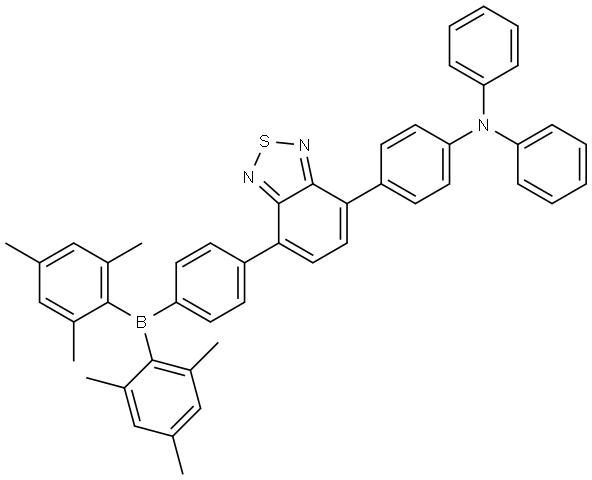 4-(7-(4-(dimesitylboraneyl)phenyl)benzo[c][1,2,5]thiadiazol-4-yl)-N,N-diphenylaniline 结构式