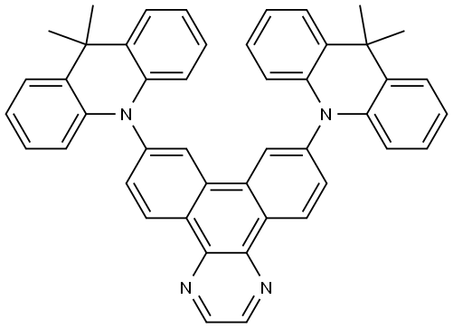Dibenzo[f,h]quinoxaline, 7,10-bis[9,9-dimethyl-10(9H)-acridinyl]- 结构式