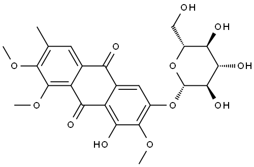 2-甲醚-橙黄决明素-6-O-葡萄糖苷 结构式