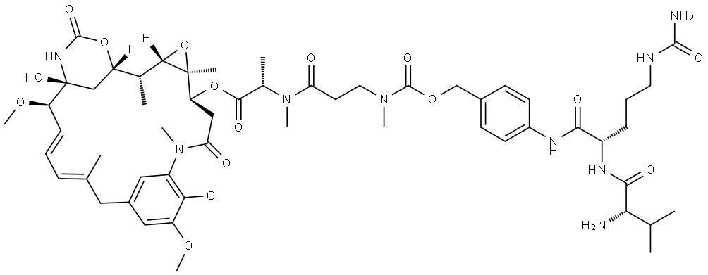 化合物 VAL-CIT-AMIDE-CBZ-N(ME)-MAYTANSINE 结构式