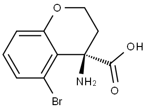(R)-4-Amino-5-bromo-3,4-dihydro-2H-1-benzopyran-4-carboxylic acid 结构式