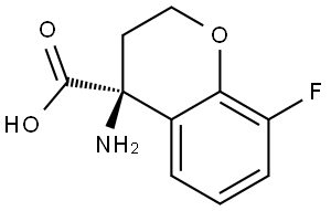 (S)-4-Amino-8-fluoro-3,4-dihydro-2H-1-benzopyran-4-carboxylic acid 结构式