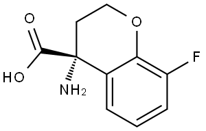 (R)-4-Amino-8-fluoro-3,4-dihydro-2H-1-benzopyran-4-carboxylic acid 结构式