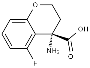 (S)-4-Amino-5-fluoro-3,4-dihydro-2H-1-benzopyran-4-carboxylic acid 结构式