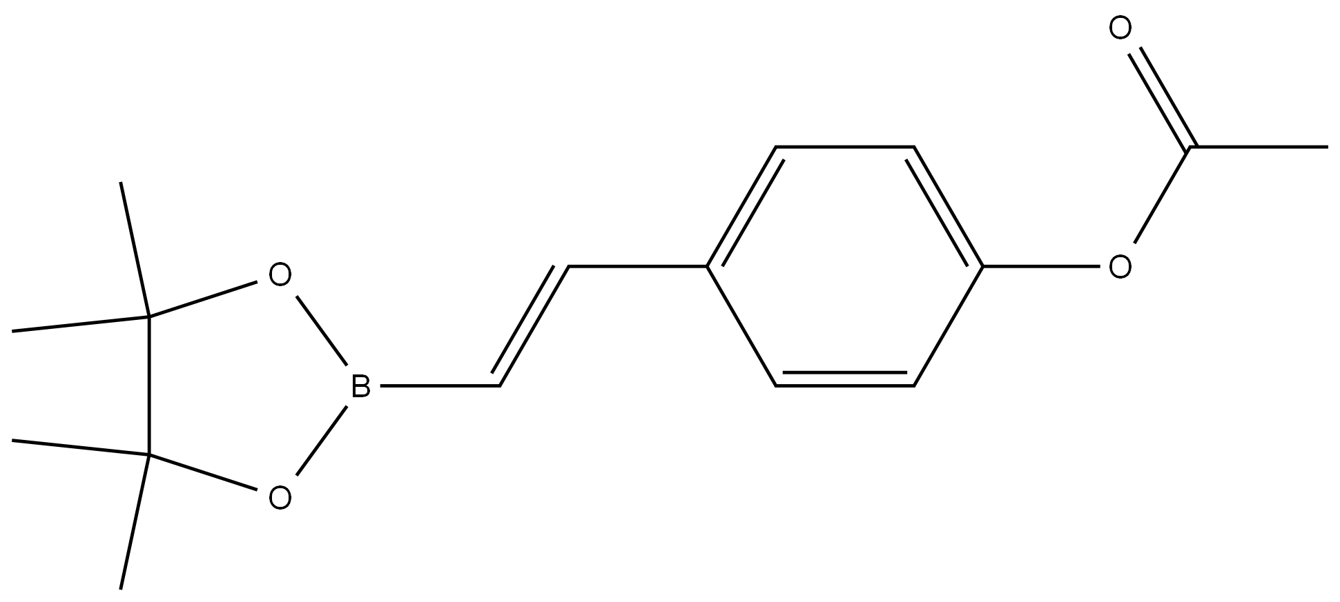 Phenol, 4-[(1E)-2-(4,4,5,5-tetramethyl-1,3,2-dioxaborolan-2-yl)ethenyl]-, 1-acetate 结构式