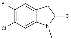 5-bromo-6-chloro-1-methylindolin-2-one 结构式