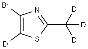4-bromo-2-(methyl-d3)thiazole-5-d 结构式