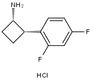 (1S,2S)-2-(2,4-Difluorophenyl)cyclobutanamine hydrochloride 结构式