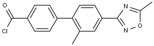 [1,1'-Biphenyl]-4-carbonyl chloride, 2'-methyl-4'-(5-methyl-1,2,4-oxadiazol-3-yl)- 结构式