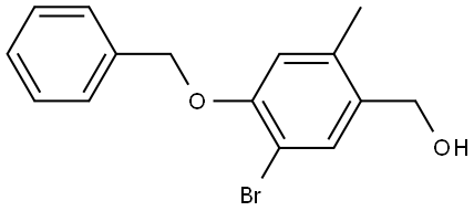 (4-(benzyloxy)-5-bromo-2-methylphenyl)methanol 结构式