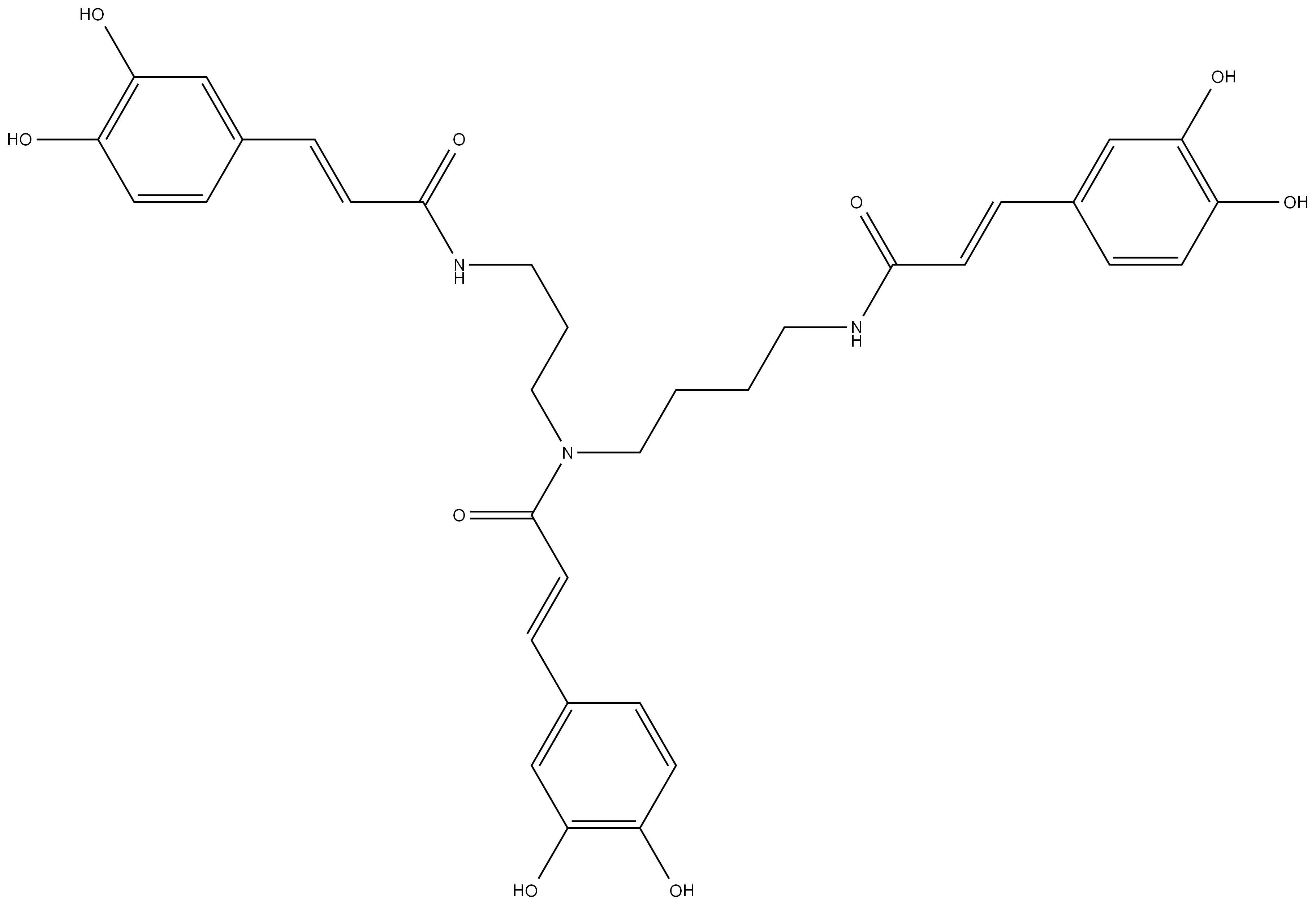 N1,N5,N10-tricaffeoylspermidine 结构式