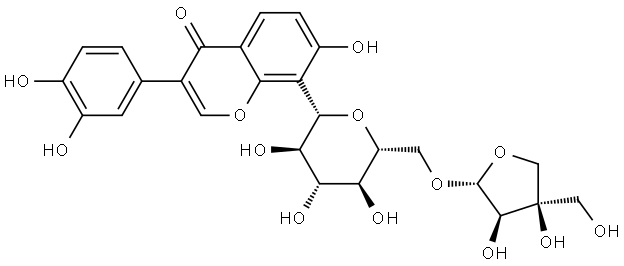 3'-羟基葛根素芹菜糖苷 结构式