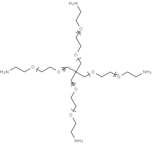 四臂-聚乙二醇-氨基 结构式