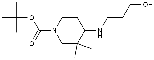 tert-butyl 4-((3-hydroxypropyl)amino)-3,3-dimethylpiperidine-1-carboxylate 结构式