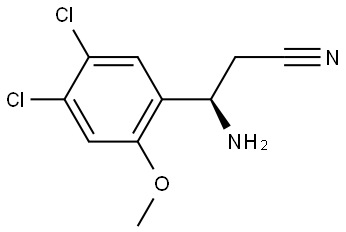 (3R)-3-AMINO-3-(4,5-DICHLORO-2-METHOXYPHENYL)PROPANENITRILE 结构式