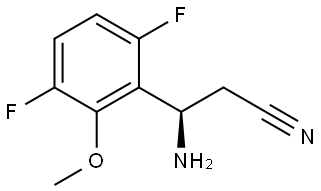 (3R)-3-AMINO-3-(3,6-DIFLUORO-2-METHOXYPHENYL)PROPANENITRILE 结构式