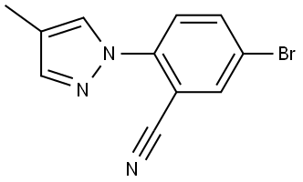 5-bromo-2-(4-methyl-1H-pyrazol-1-yl)benzonitrile 结构式