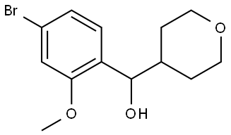 α-(4-Bromo-2-methoxyphenyl)tetrahydro-2H-pyran-4-methanol 结构式