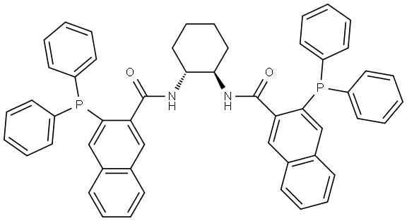 N,N'-(1R,2R)-1,2-环己烷双[3-二苯基膦-(2-萘)甲酰胺 结构式