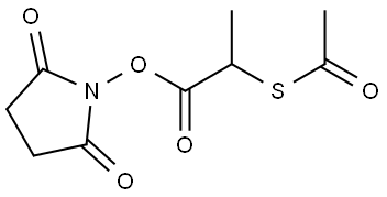 2,5-二氧代吡咯烷-1-基 2-(乙酰基硫基)丙酸酯 结构式