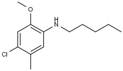 4-Chloro-2-methoxy-5-methyl-N-pentylbenzenamine 结构式
