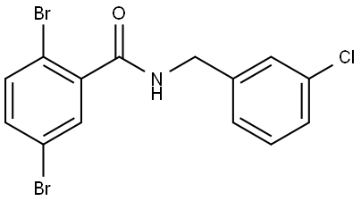 2,5-Dibromo-N-[(3-chlorophenyl)methyl]benzamide 结构式