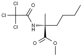 (R)-甲基 2-甲基-2-(2,2,2-三氯乙酰胺基)己酸酯 结构式