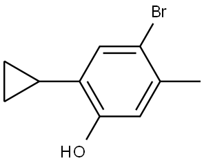 4-Bromo-2-cyclopropyl-5-methylphenol 结构式