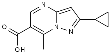 2-cyclopropyl-7-methylpyrazolo[1,5-a]pyrimidine-6-carboxylic acid 结构式