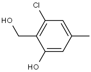 3-chloro-2-(hydroxymethyl)-5-methylphenol 结构式