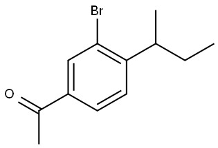 1-[3-Bromo-4-(1-methylpropyl)phenyl]ethanone 结构式