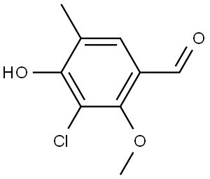 3-Chloro-4-hydroxy-2-methoxy-5-methylbenzaldehyde 结构式