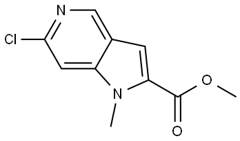 6-氯-1-甲基-5-氮杂吲哚-2-甲酸甲酯 结构式