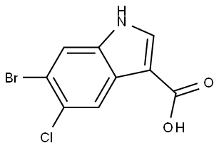 6-bromo-5-chloro-1H-indole-3-carboxylic acid 结构式