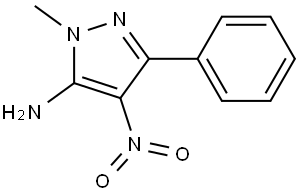 1-methyl-4-nitro-3-phenyl-1H-pyrazol-5-amine 结构式