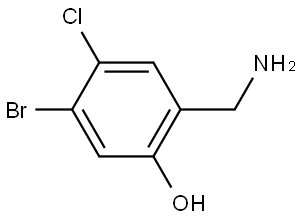 2-(氨基甲基)-5-溴-4-氯苯酚 结构式