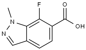 7-Fluoro-1-methyl-1H-indazole-6-carboxylic acid 结构式