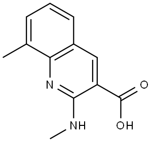 8-甲基-2-(甲氨基)喹啉-3-羧酸 结构式