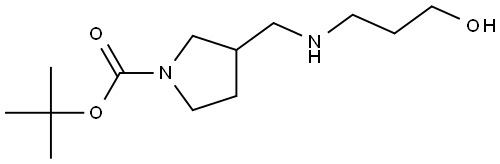 tert-butyl 3-(((3-hydroxypropyl)amino)methyl)pyrrolidine-1-carboxylate 结构式