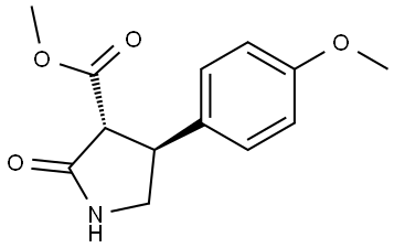 methyl (3R,4S)-4-(4-methoxyphenyl)-2-oxo-pyrrolidine-3-carboxylate 结构式